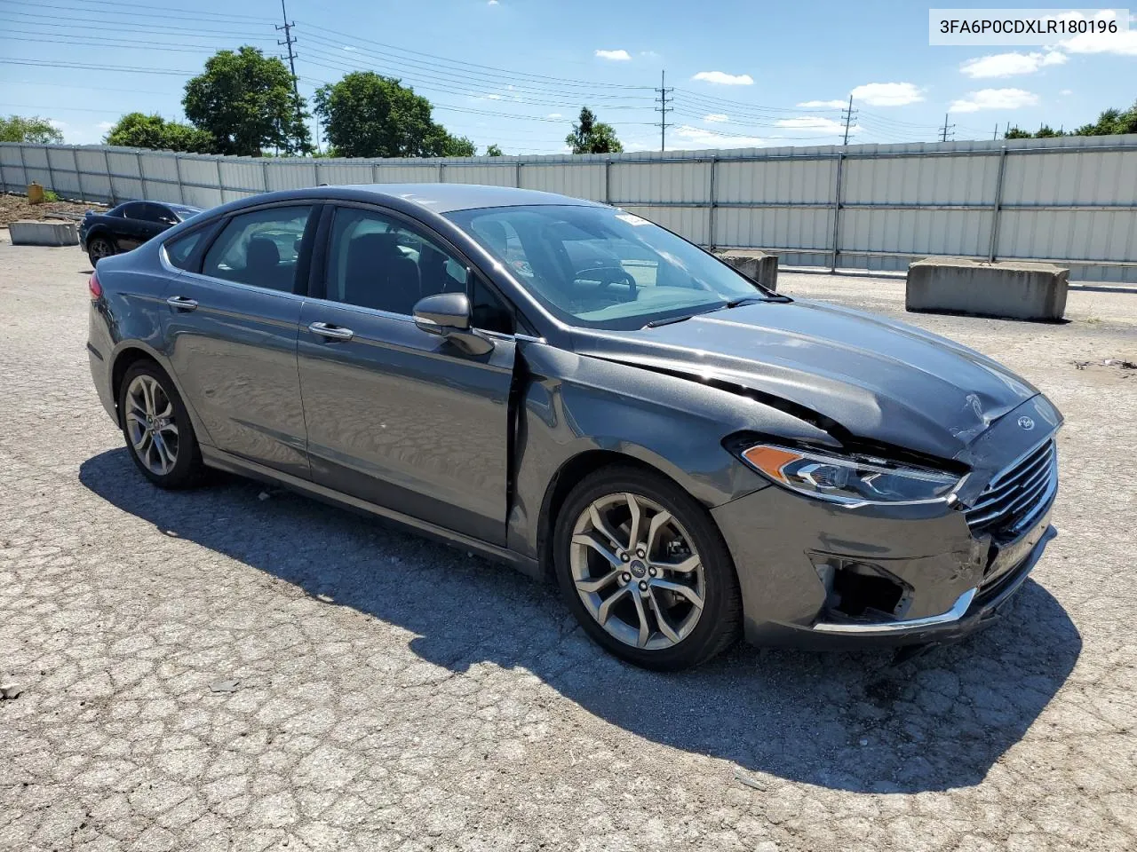 2020 Ford Fusion Sel VIN: 3FA6P0CDXLR180196 Lot: 60264644