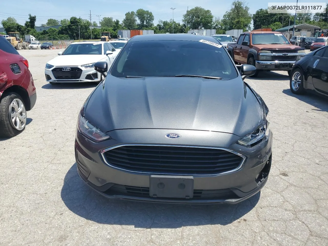 2020 Ford Fusion S VIN: 3FA6P0G72LR111877 Lot: 60738634