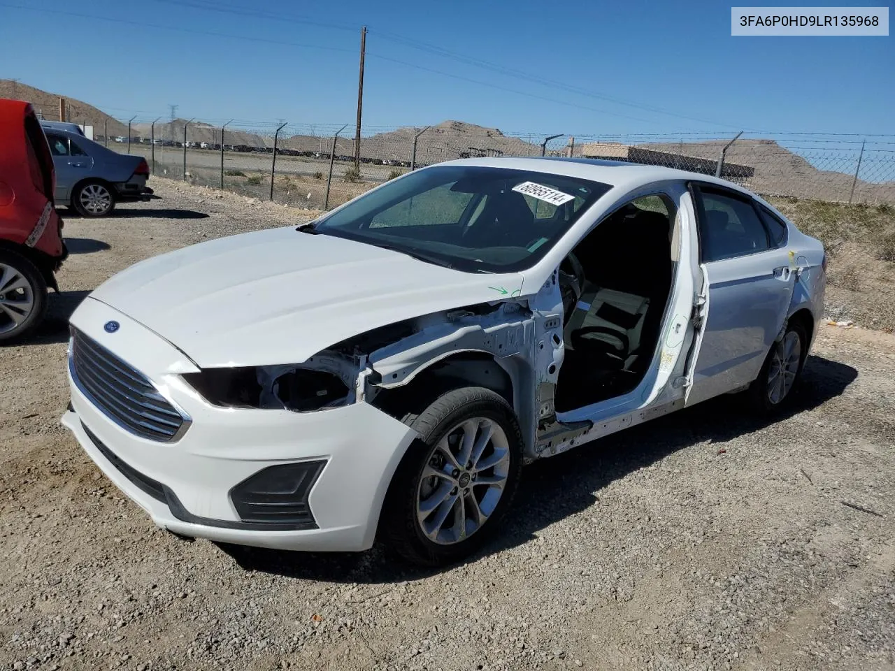 2020 Ford Fusion Se VIN: 3FA6P0HD9LR135968 Lot: 60955114