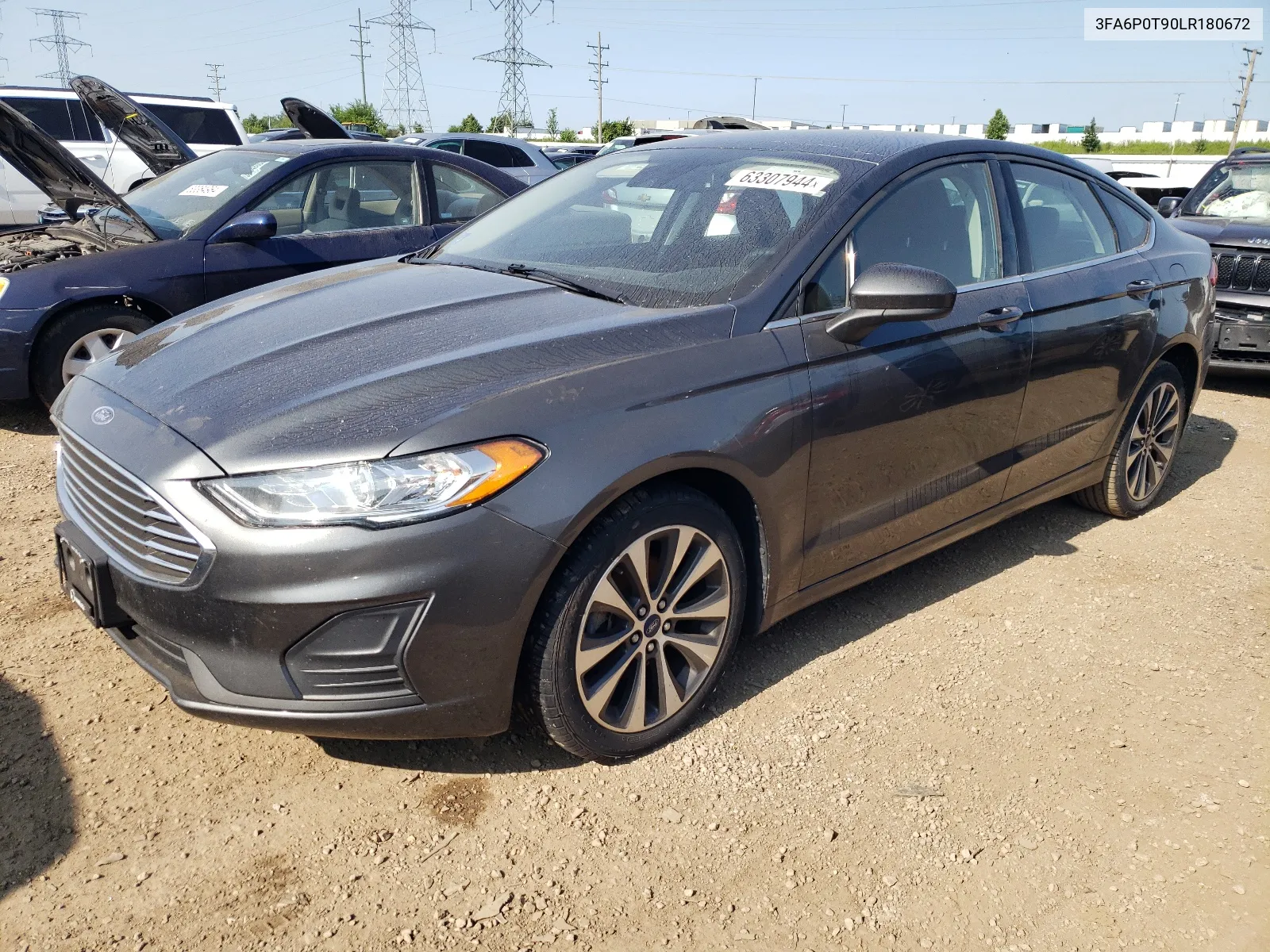 2020 Ford Fusion Se VIN: 3FA6P0T90LR180672 Lot: 63307944