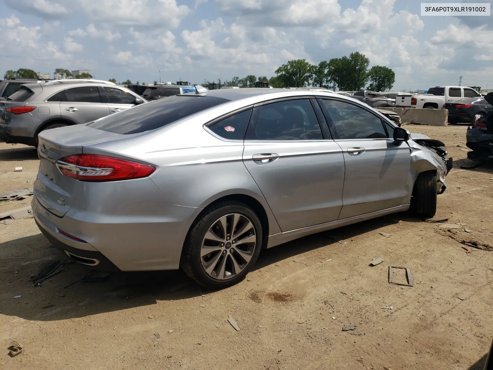 2020 Ford Fusion Se VIN: 3FA6P0T9XLR191002 Lot: 63884304