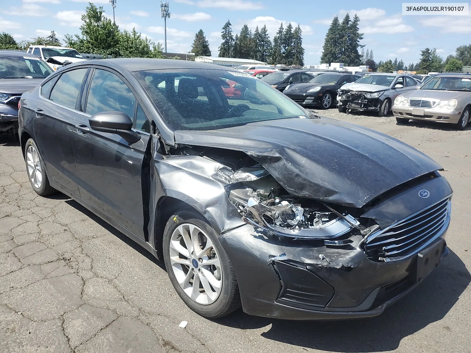 2020 Ford Fusion Se VIN: 3FA6P0LU2LR190107 Lot: 63932504