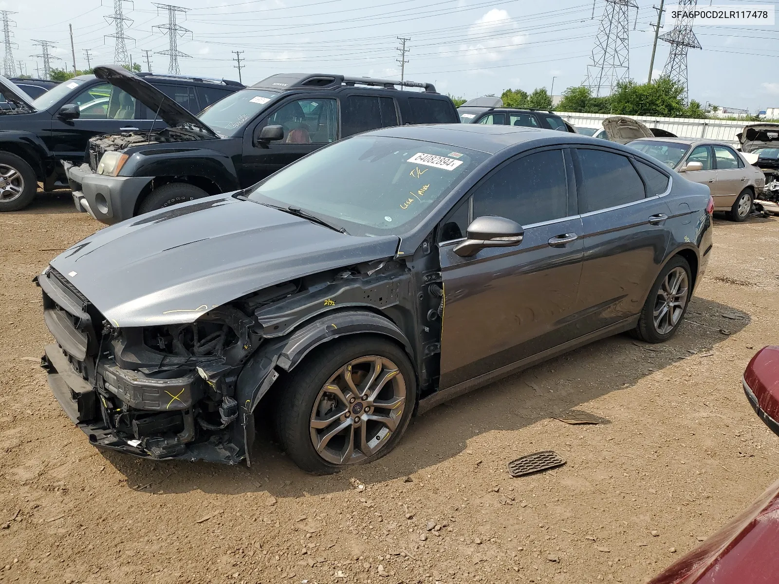 2020 Ford Fusion Sel VIN: 3FA6P0CD2LR117478 Lot: 64082894