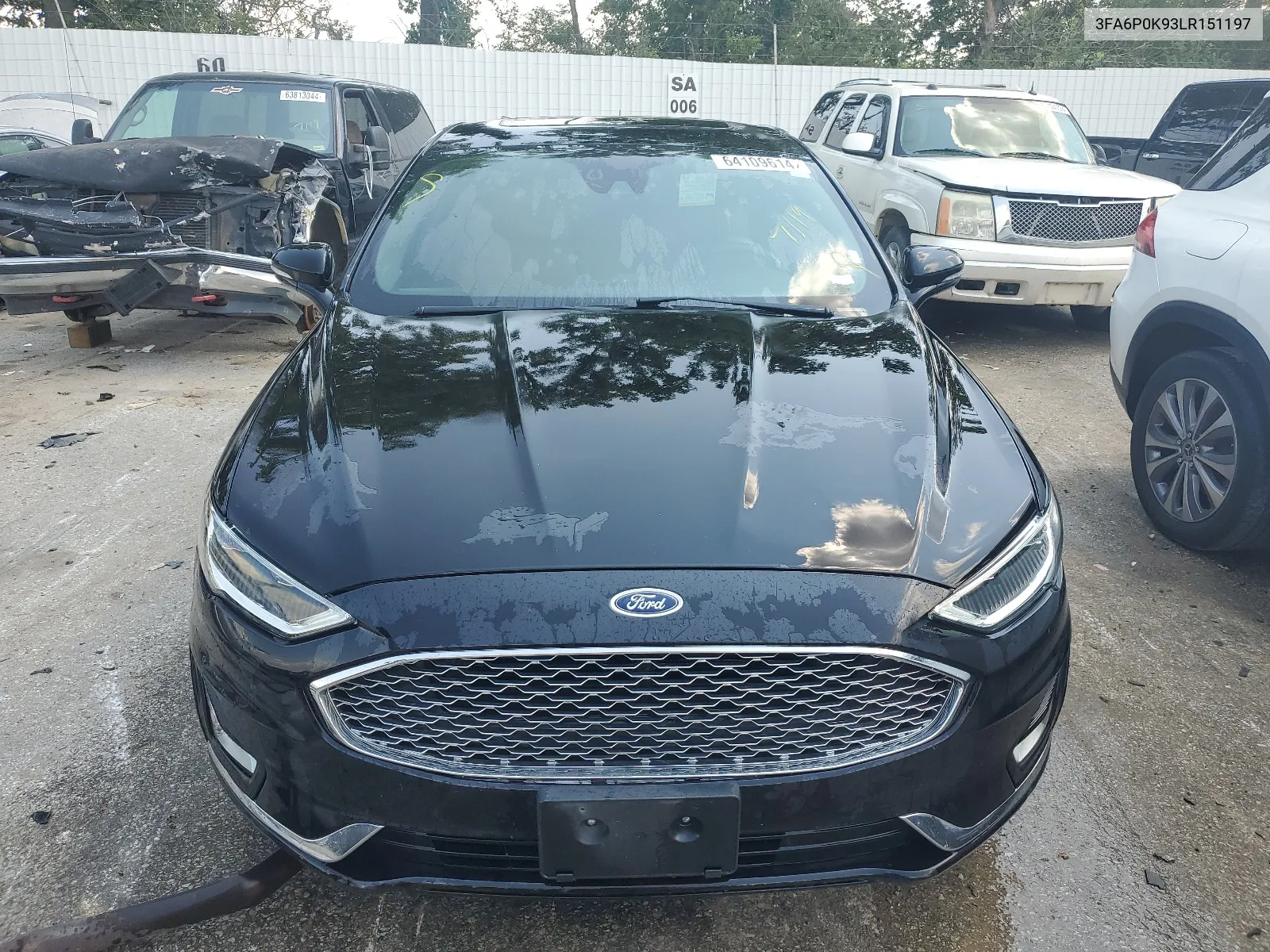 2020 Ford Fusion Titanium VIN: 3FA6P0K93LR151197 Lot: 64109614