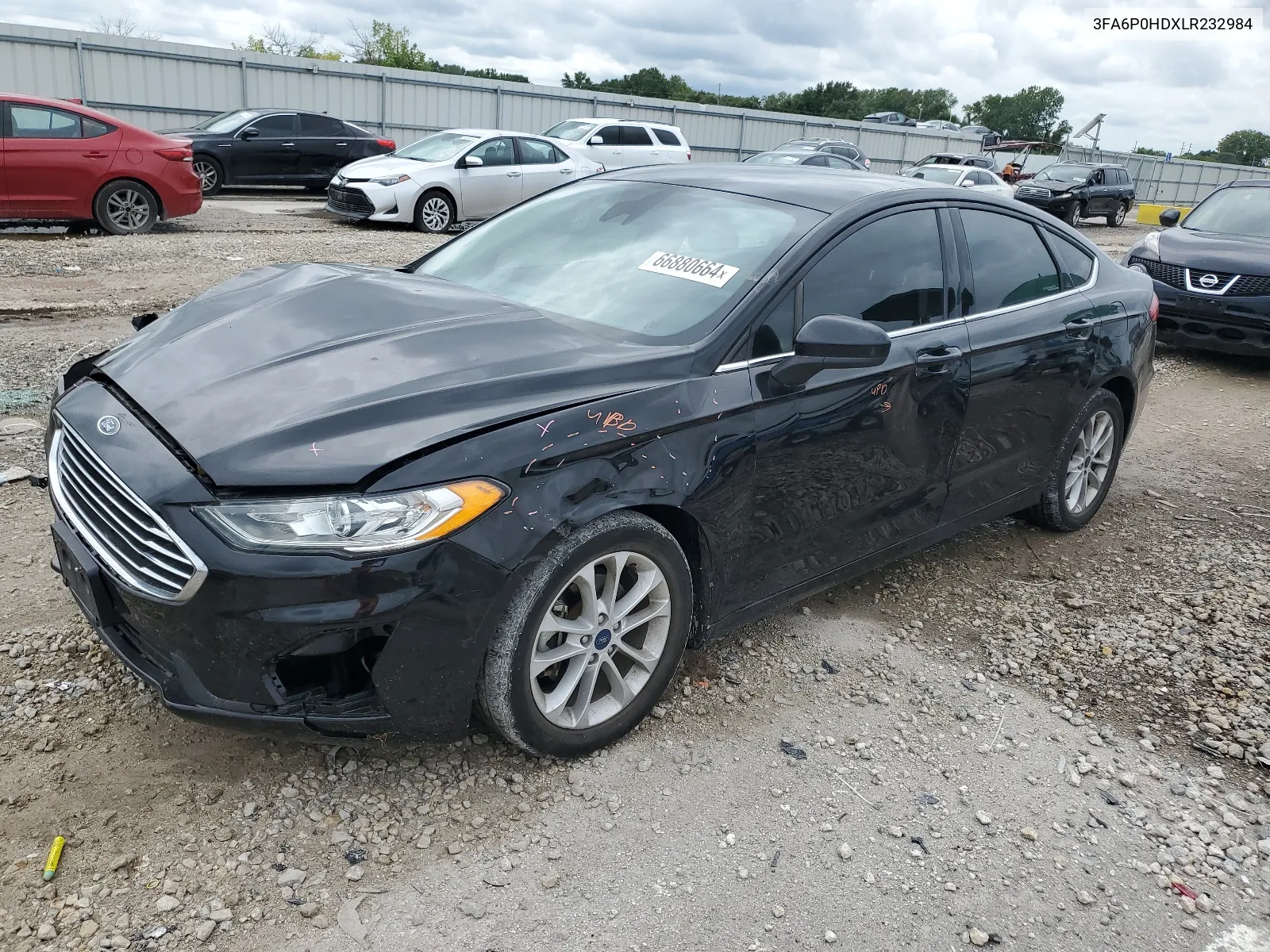 2020 Ford Fusion Se VIN: 3FA6P0HDXLR232984 Lot: 66880664