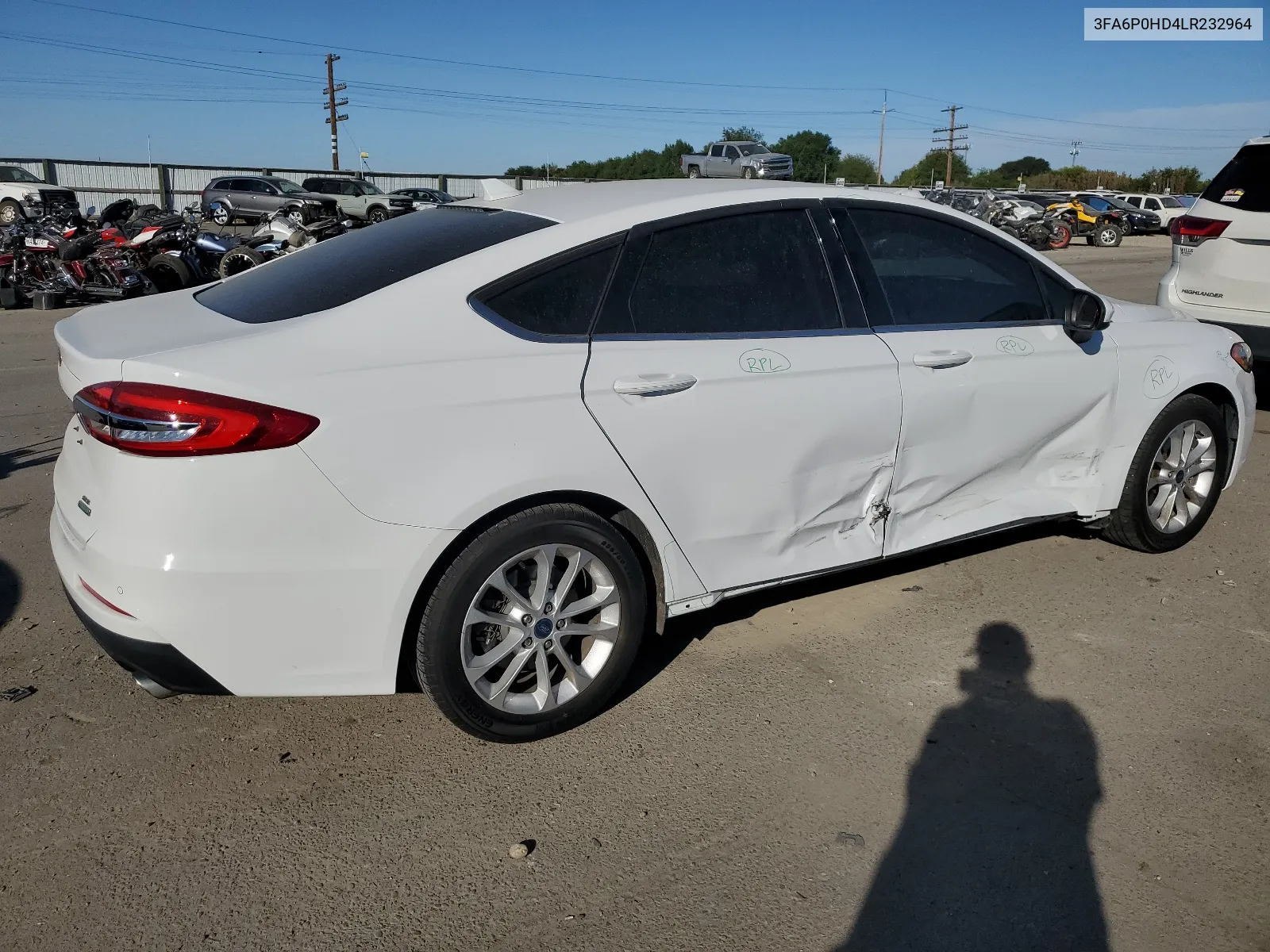 2020 Ford Fusion Se VIN: 3FA6P0HD4LR232964 Lot: 66998164