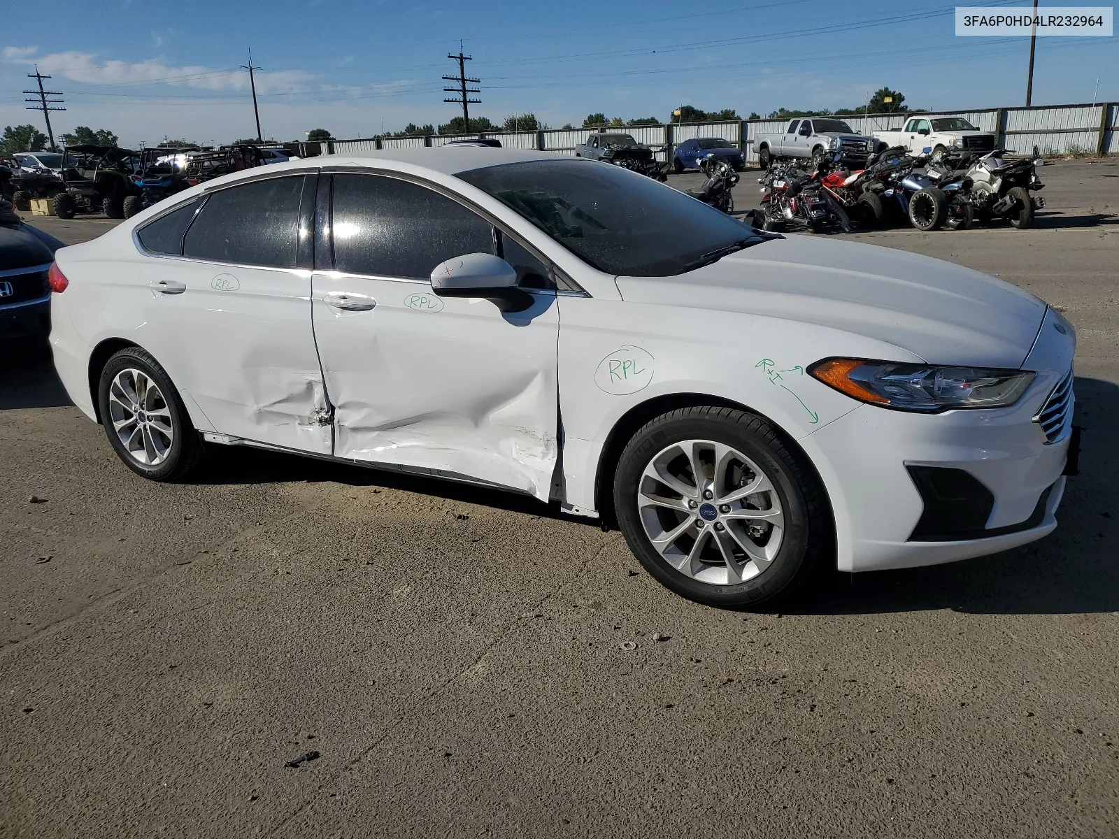 2020 Ford Fusion Se VIN: 3FA6P0HD4LR232964 Lot: 66998164