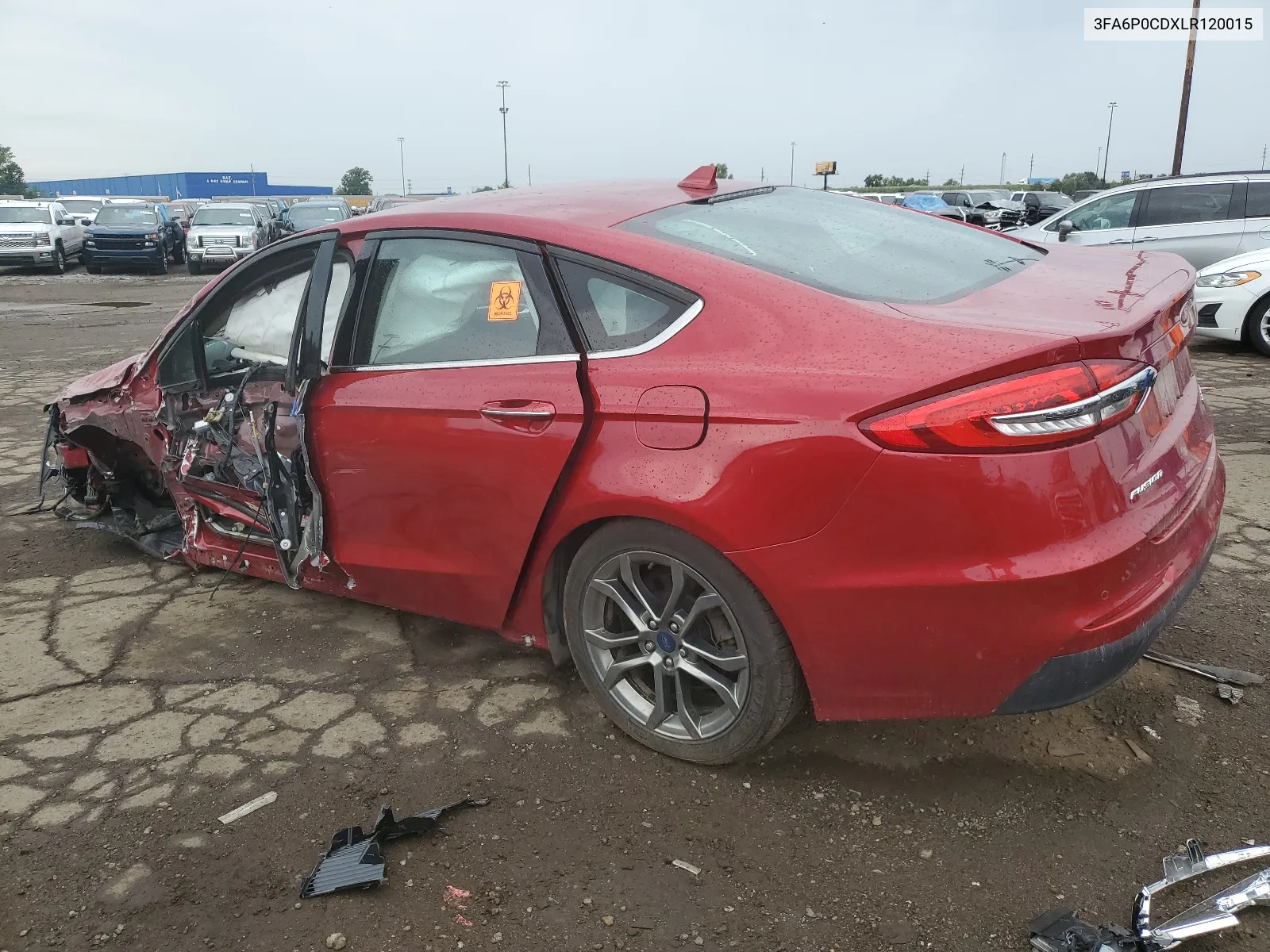 2020 Ford Fusion Sel VIN: 3FA6P0CDXLR120015 Lot: 67491494