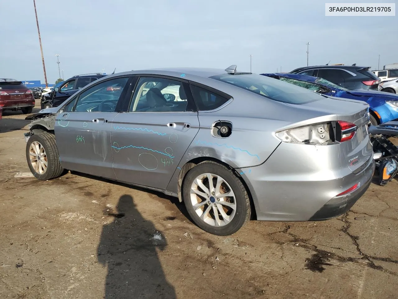 2020 Ford Fusion Se VIN: 3FA6P0HD3LR219705 Lot: 67908644