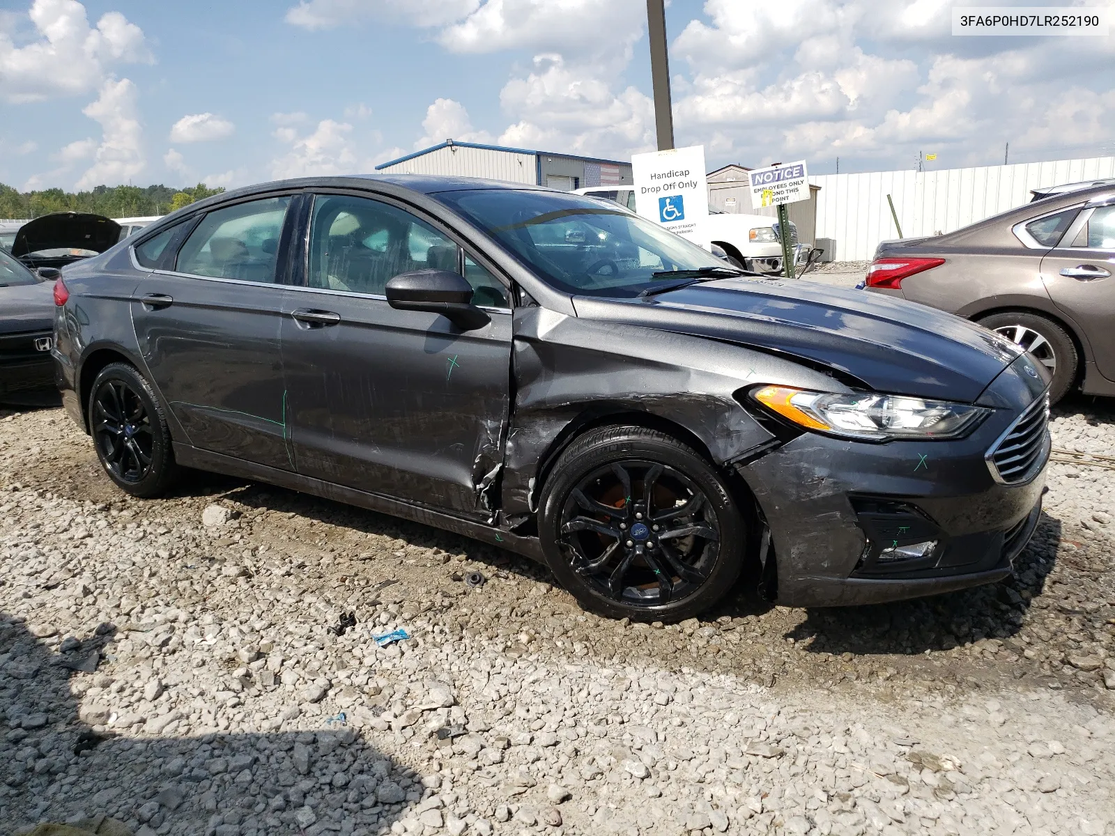 2020 Ford Fusion Se VIN: 3FA6P0HD7LR252190 Lot: 68327344