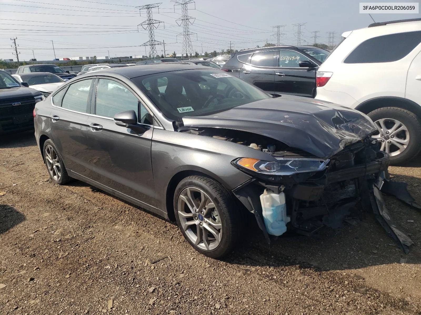 2020 Ford Fusion Sel VIN: 3FA6P0CD0LR206059 Lot: 68370964