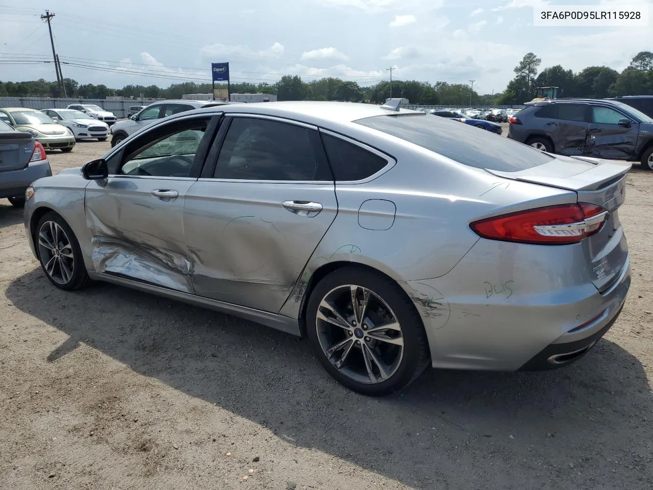 2020 Ford Fusion Titanium VIN: 3FA6P0D95LR115928 Lot: 68641384