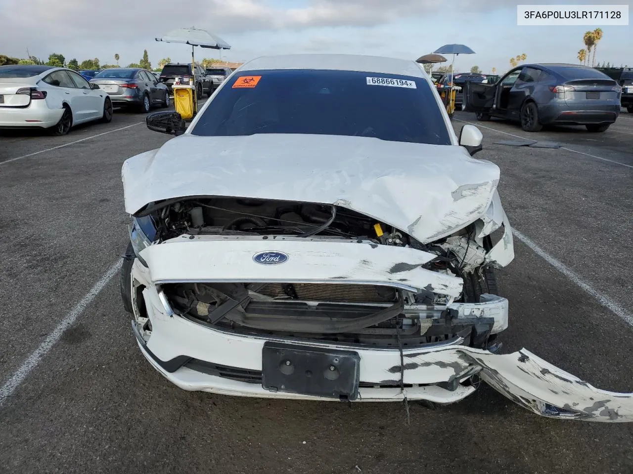 2020 Ford Fusion Se VIN: 3FA6P0LU3LR171128 Lot: 68866194