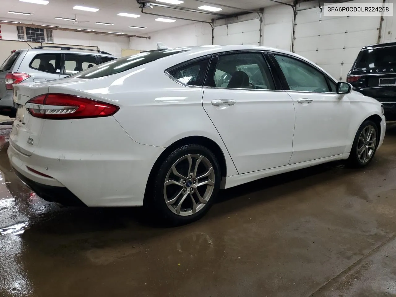 2020 Ford Fusion Sel VIN: 3FA6P0CD0LR224268 Lot: 70177404