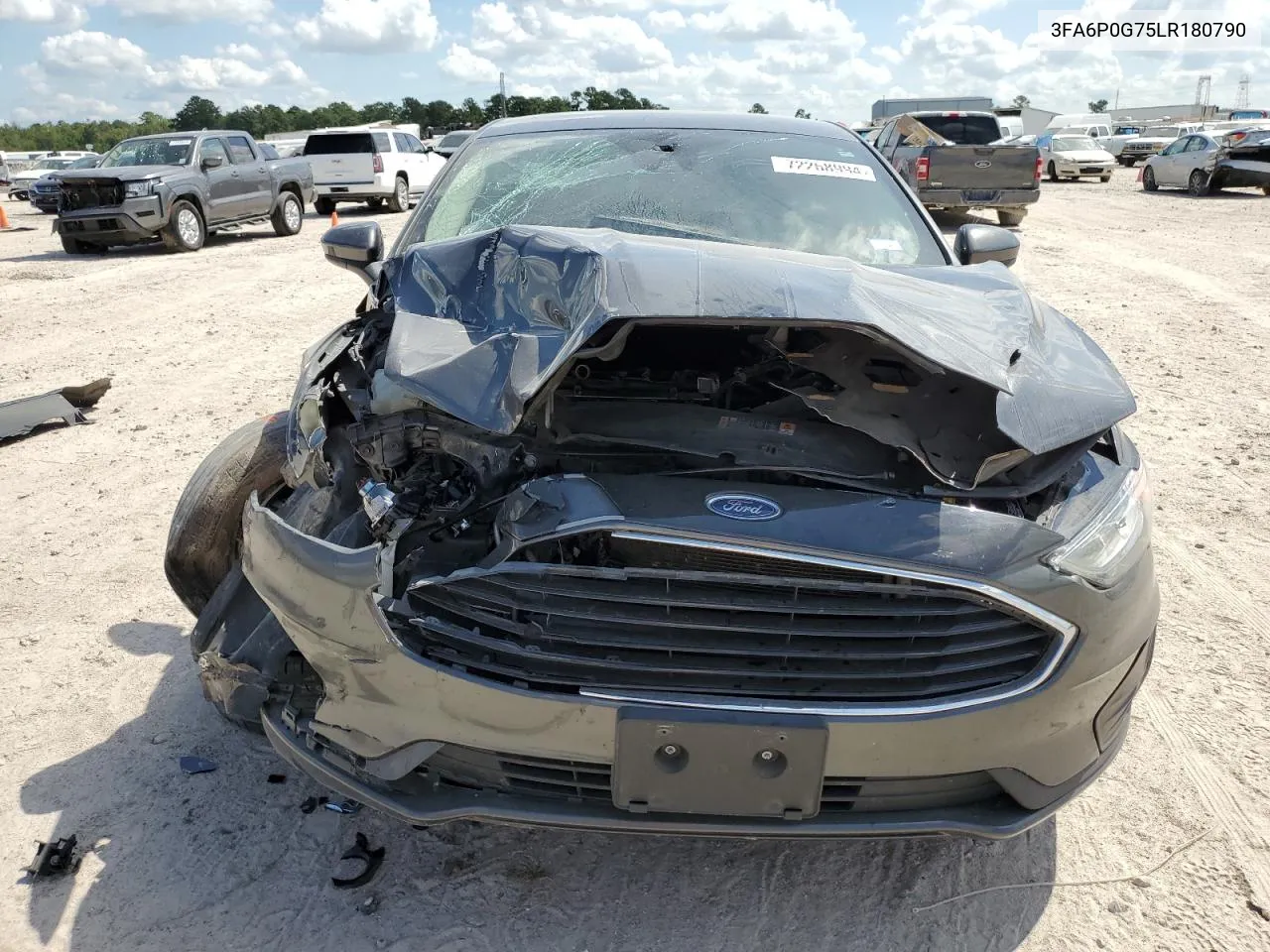 2020 Ford Fusion S VIN: 3FA6P0G75LR180790 Lot: 72268994