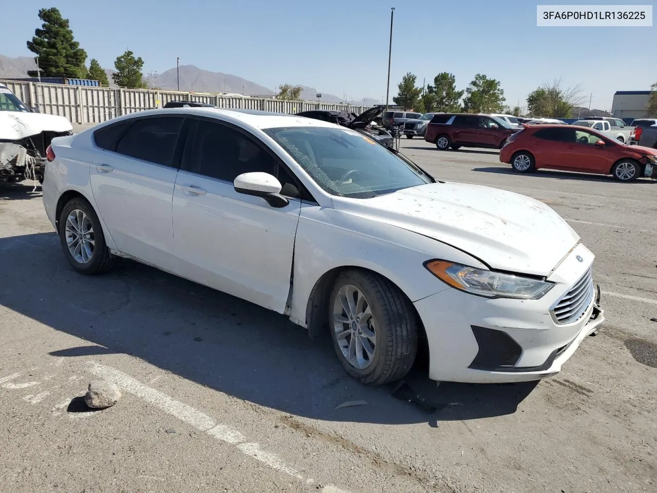 2020 Ford Fusion Se VIN: 3FA6P0HD1LR136225 Lot: 73595584