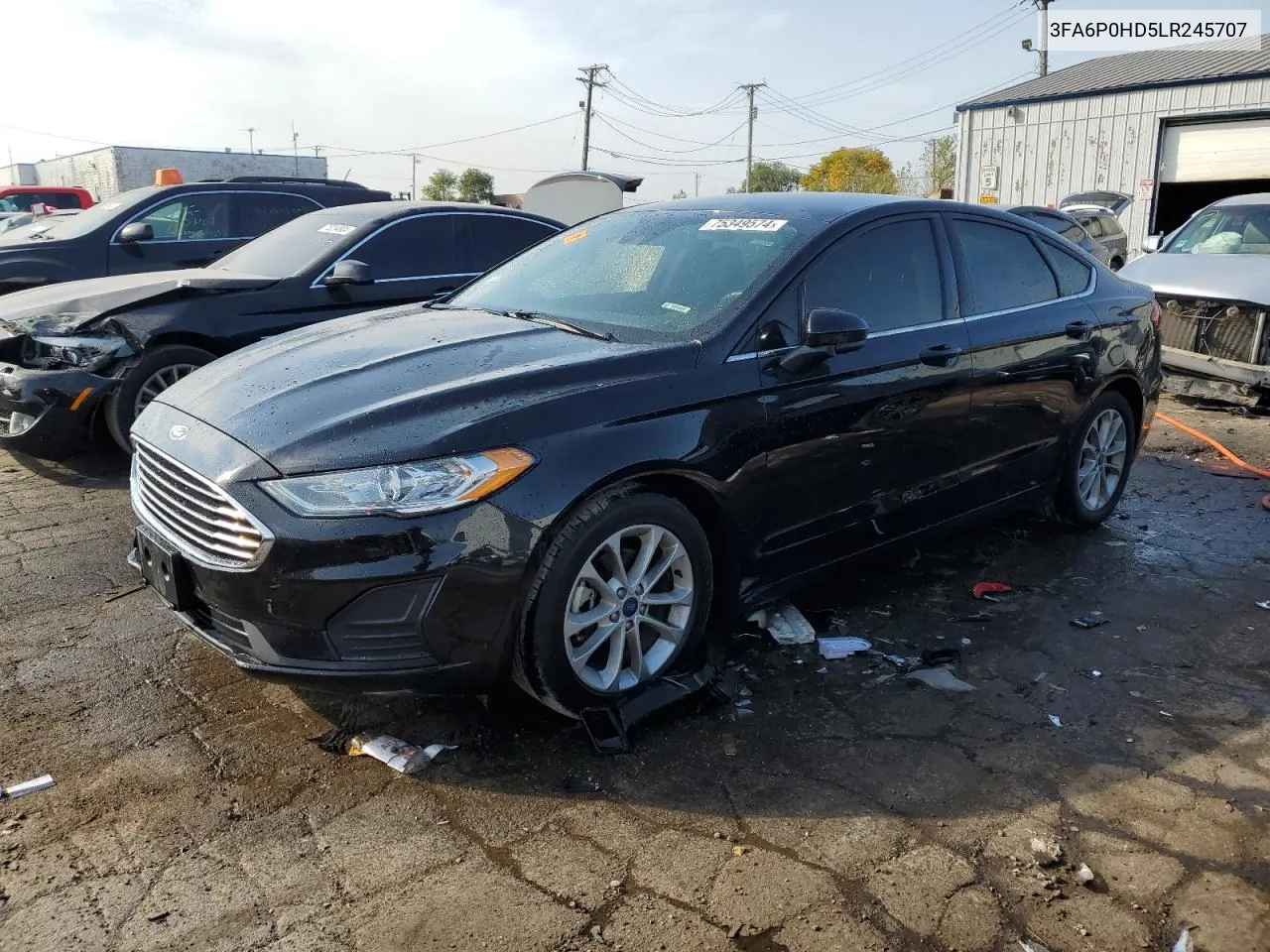 2020 Ford Fusion Se VIN: 3FA6P0HD5LR245707 Lot: 75349574