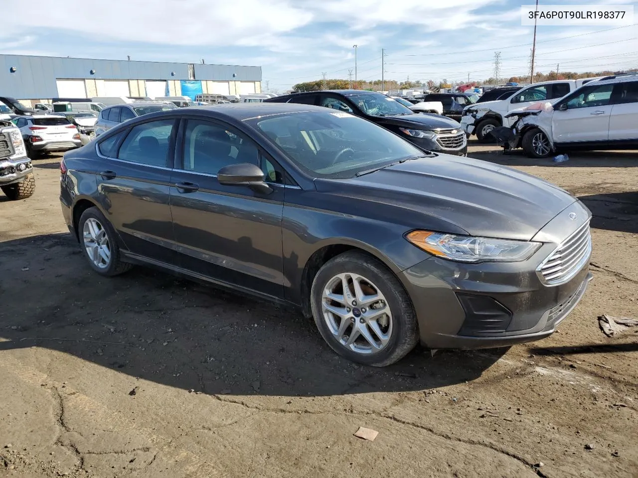 2020 Ford Fusion Se VIN: 3FA6P0T90LR198377 Lot: 75938174