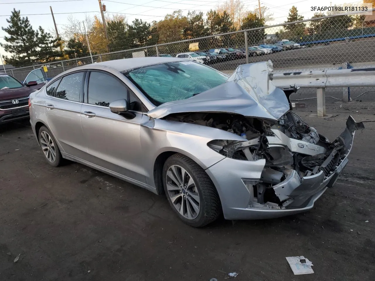 2020 Ford Fusion Se VIN: 3FA6P0T98LR181133 Lot: 77878254