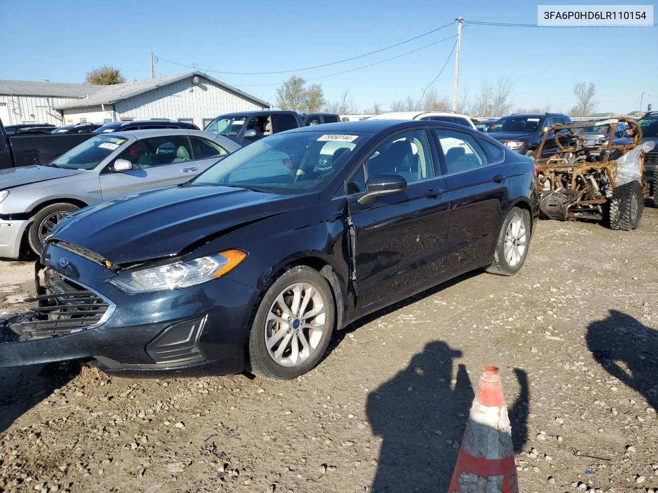 2020 Ford Fusion Se VIN: 3FA6P0HD6LR110154 Lot: 79950144