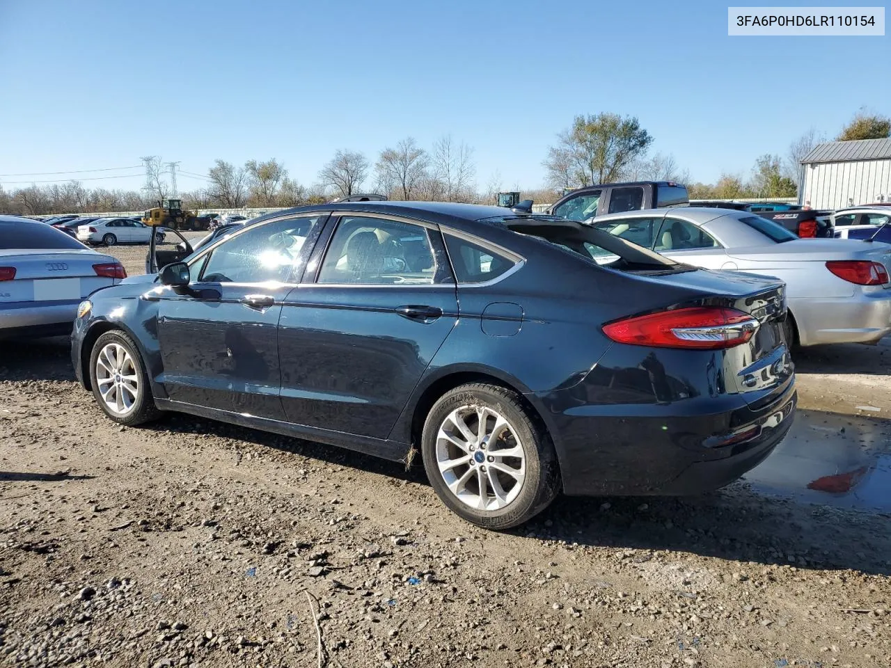 2020 Ford Fusion Se VIN: 3FA6P0HD6LR110154 Lot: 79950144