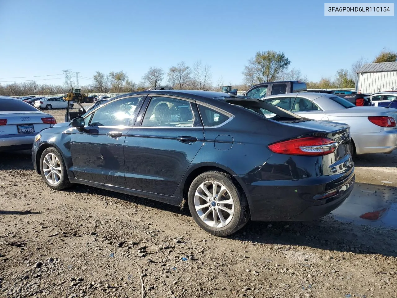 2020 Ford Fusion Se VIN: 3FA6P0HD6LR110154 Lot: 79950144