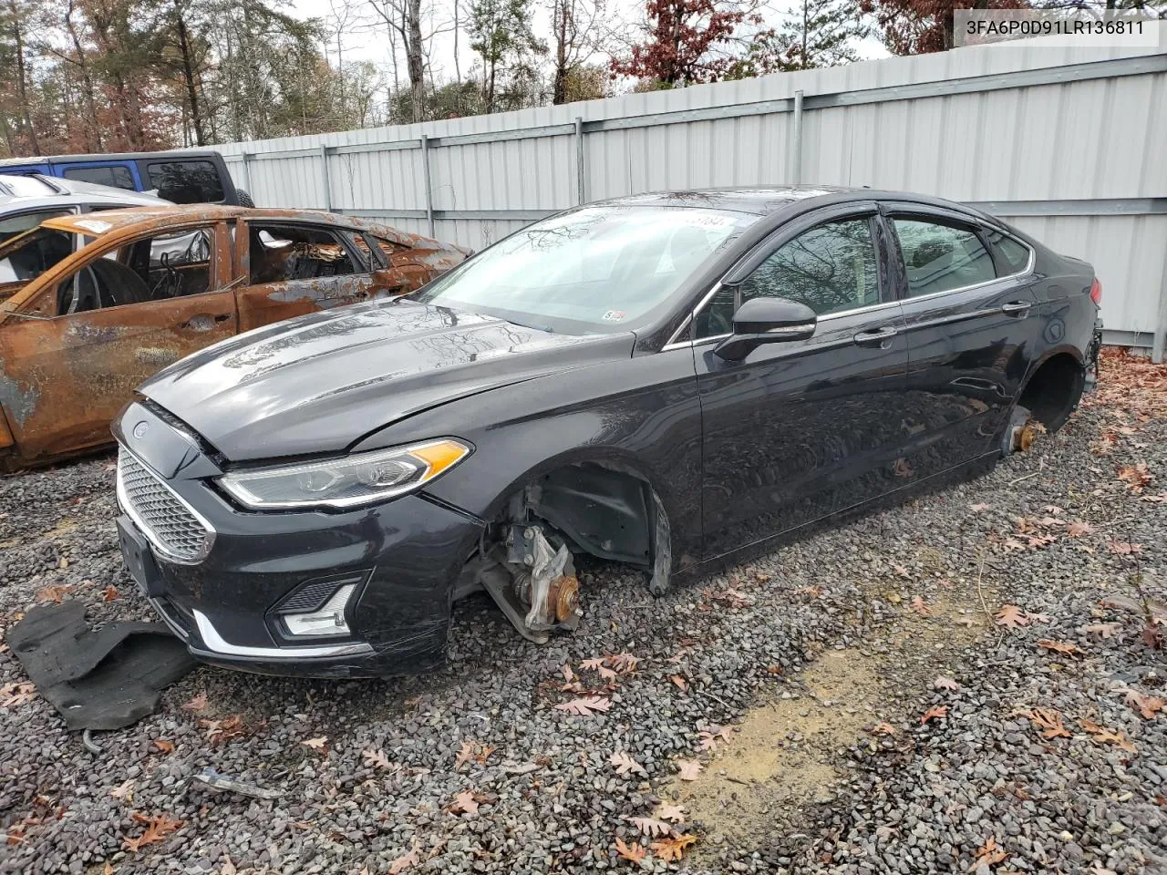 2020 Ford Fusion Titanium VIN: 3FA6P0D91LR136811 Lot: 80123184