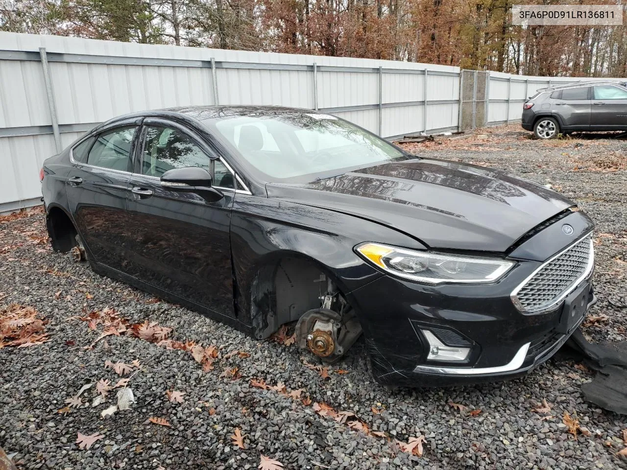 2020 Ford Fusion Titanium VIN: 3FA6P0D91LR136811 Lot: 80123184