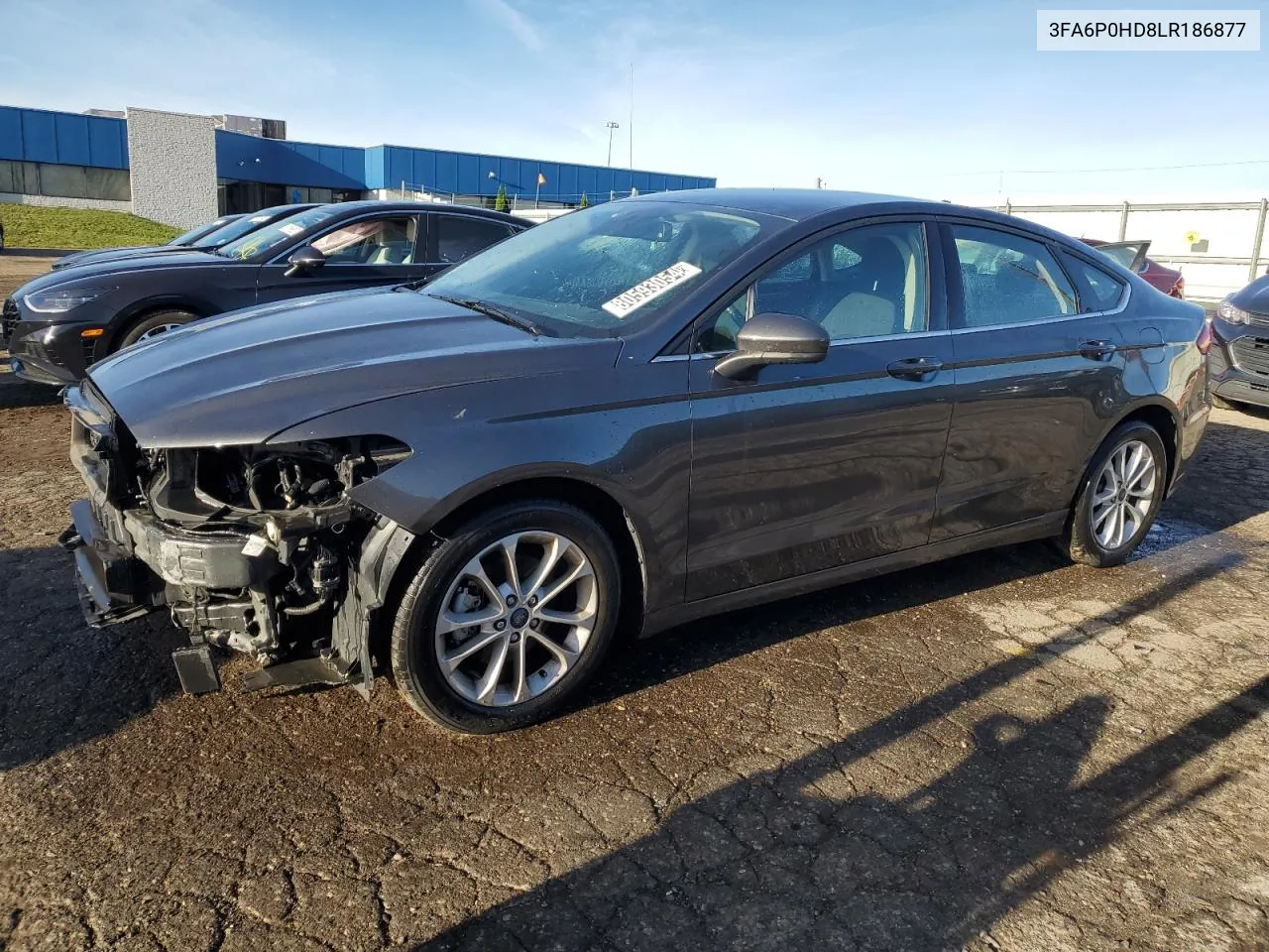 2020 Ford Fusion Se VIN: 3FA6P0HD8LR186877 Lot: 80593054