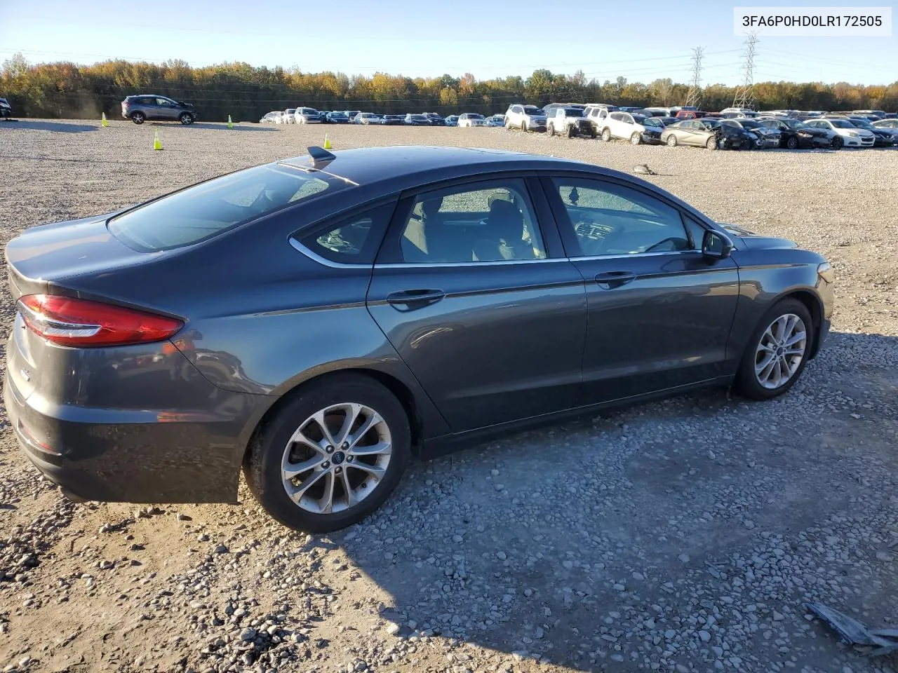 2020 Ford Fusion Se VIN: 3FA6P0HD0LR172505 Lot: 81850884