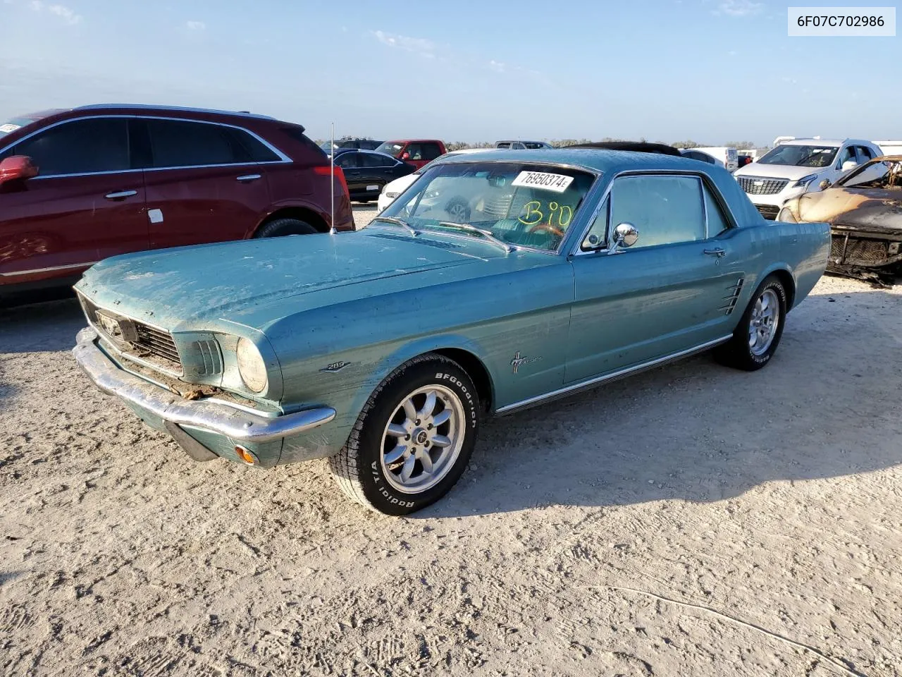 1966 Ford Mustang VIN: 6F07C702986 Lot: 76950374