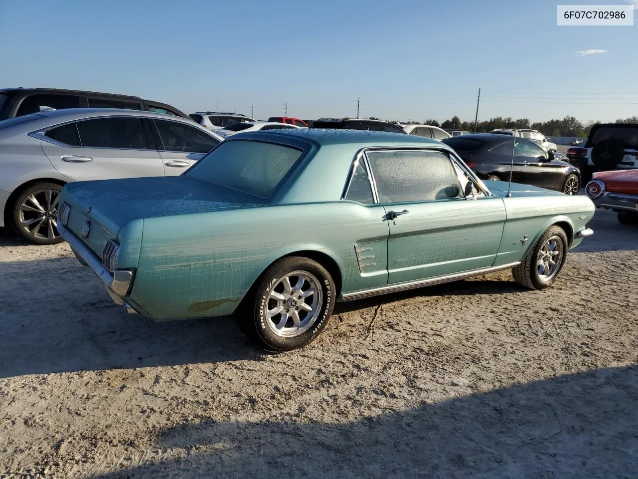 1966 Ford Mustang VIN: 6F07C702986 Lot: 76950374