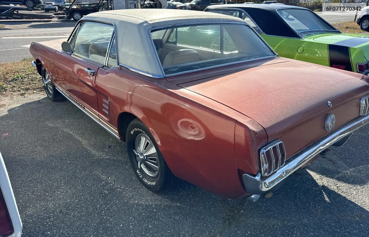 1966 Ford Mustang VIN: 6F07T270342 Lot: 78482514