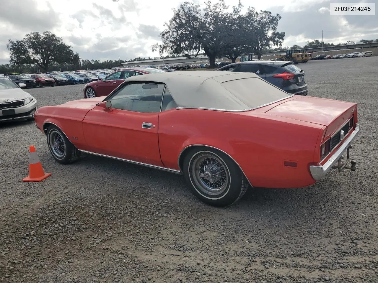 1972 Ford Mustang VIN: 2F03F214245 Lot: 77535234