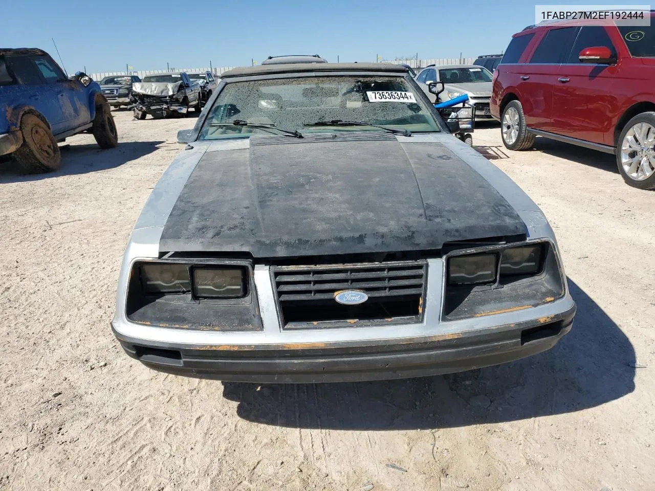 1984 Ford Mustang Glx VIN: 1FABP27M2EF192444 Lot: 73636344