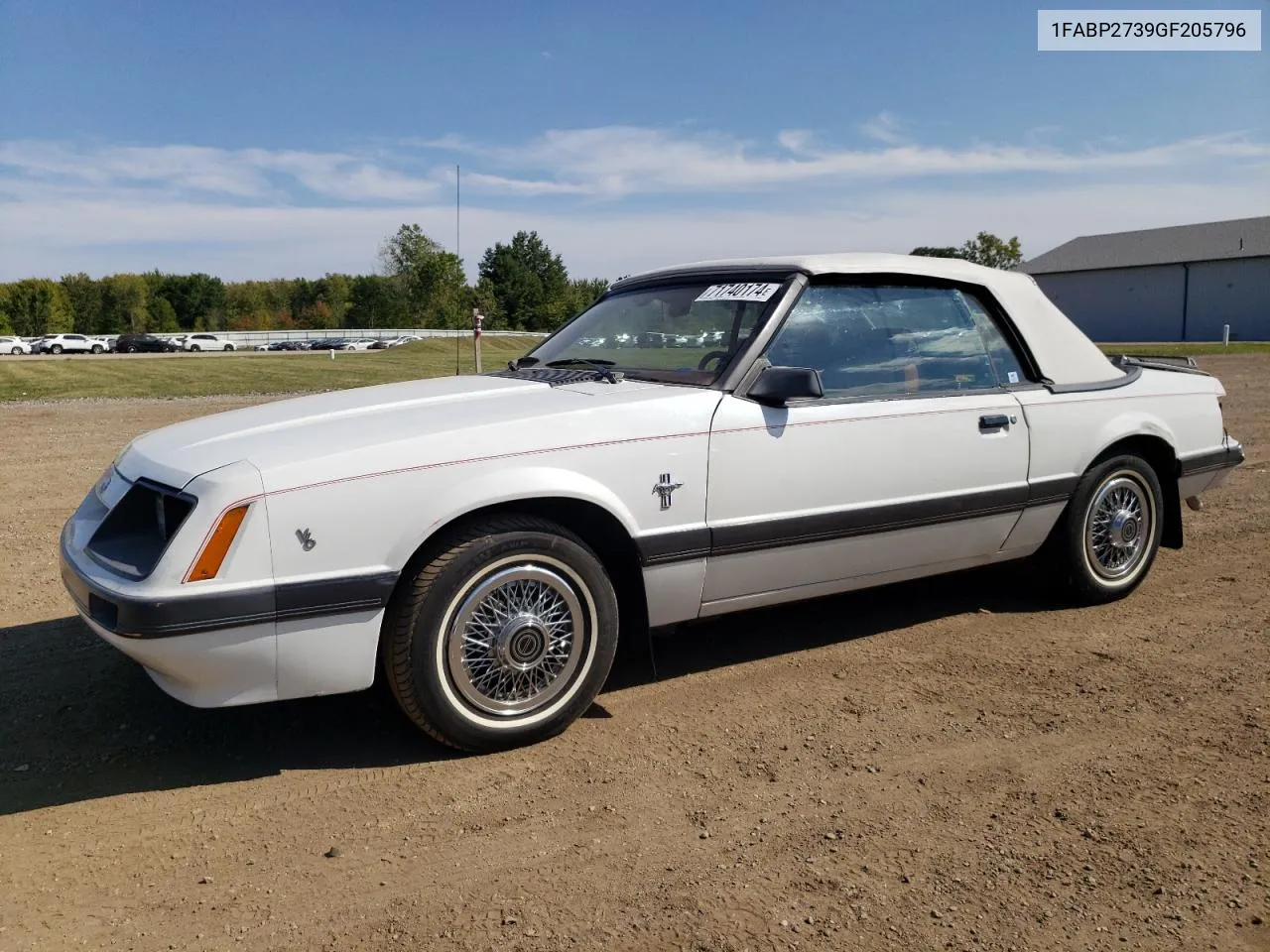 1986 Ford Mustang Lx VIN: 1FABP2739GF205796 Lot: 71740174