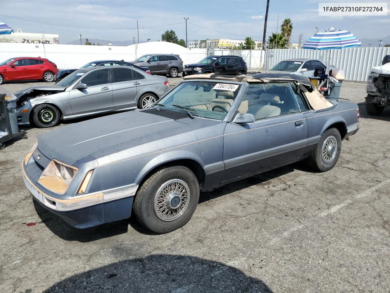 1986 Ford Mustang Lx VIN: 1FABP2731GF272764 Lot: 73841704