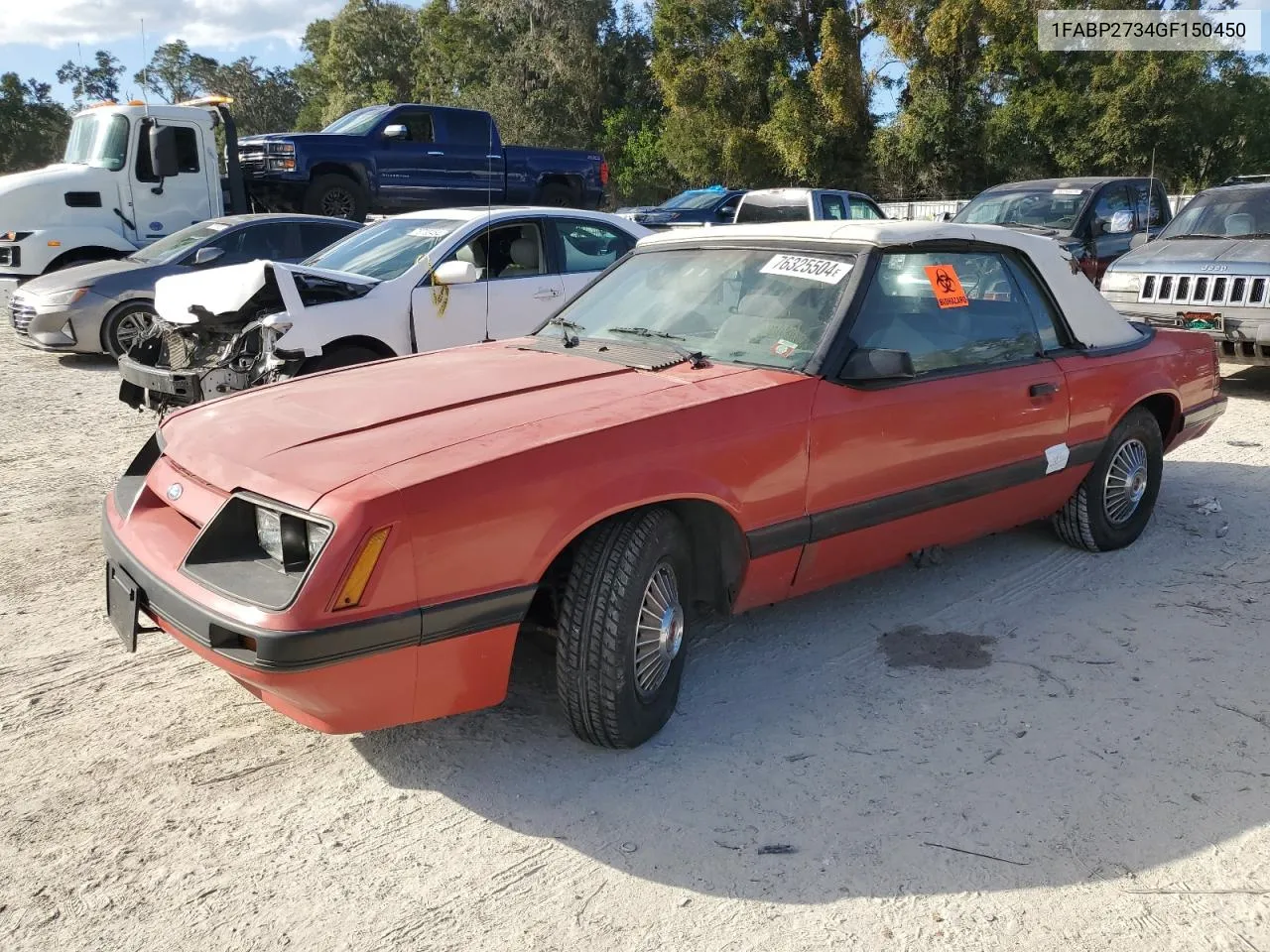 1986 Ford Mustang Lx VIN: 1FABP2734GF150450 Lot: 76325504