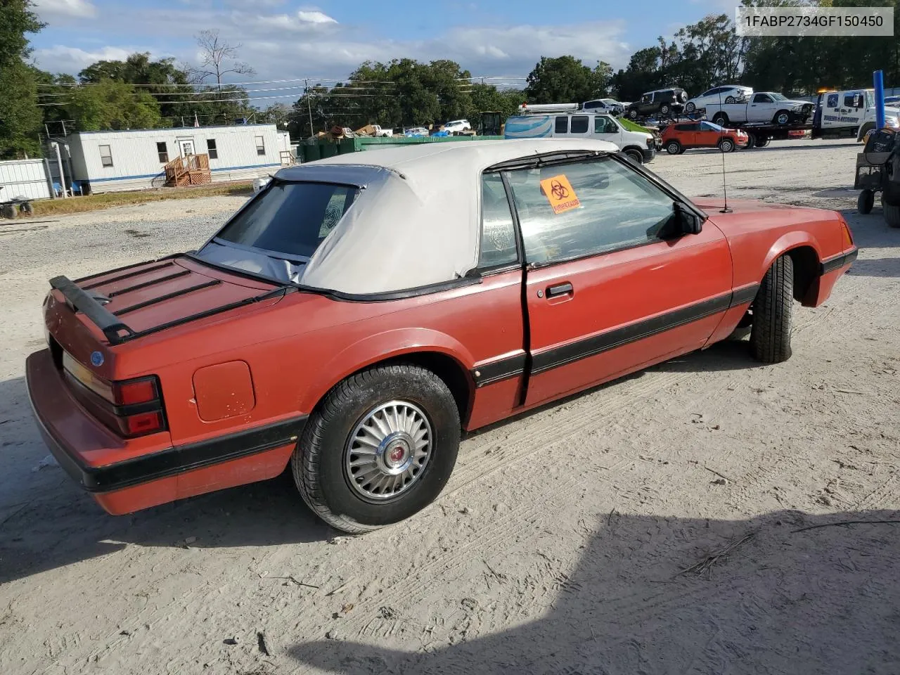 1986 Ford Mustang Lx VIN: 1FABP2734GF150450 Lot: 76325504