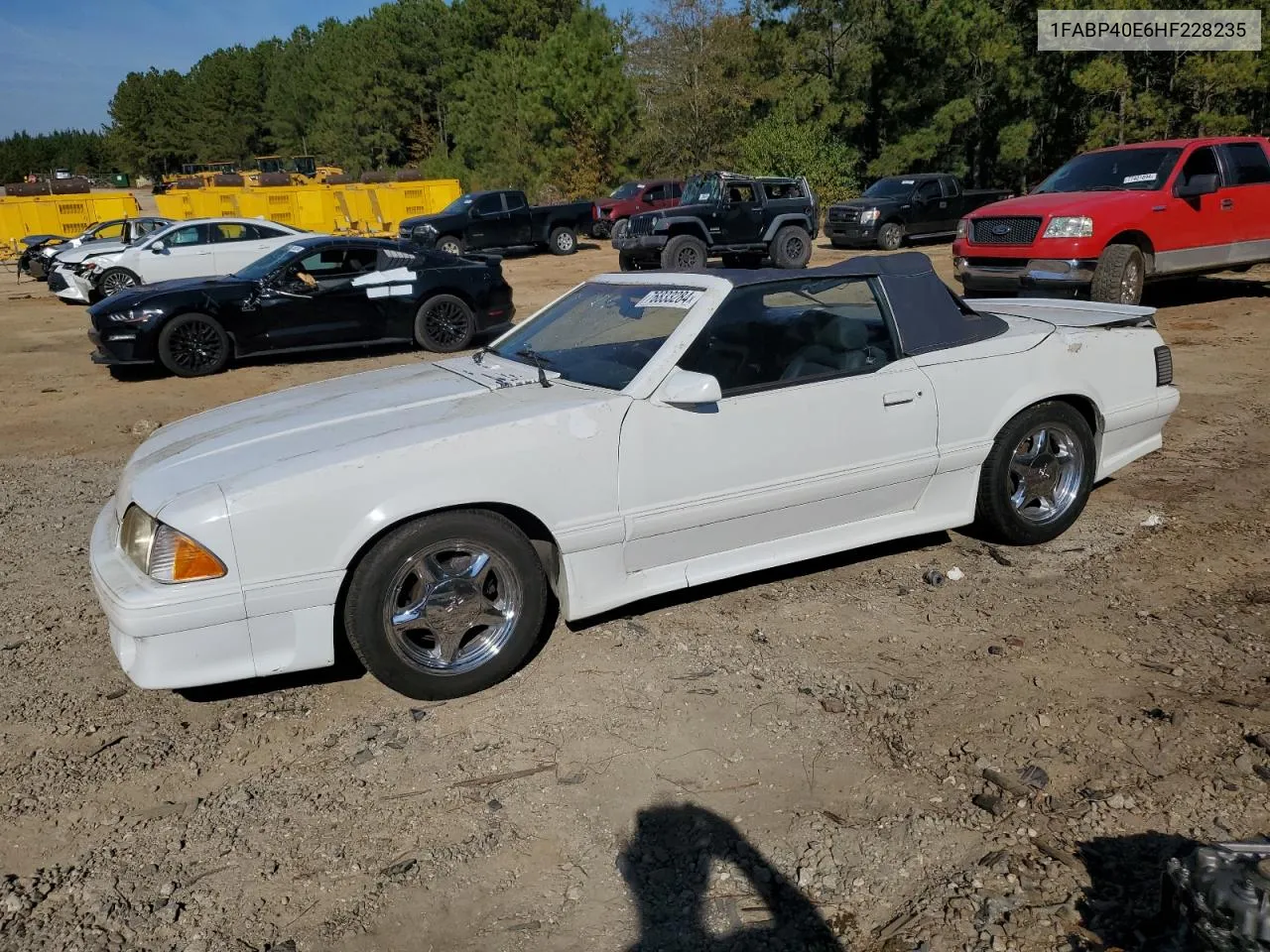 1987 Ford Mustang Lx VIN: 1FABP40E6HF228235 Lot: 76833284