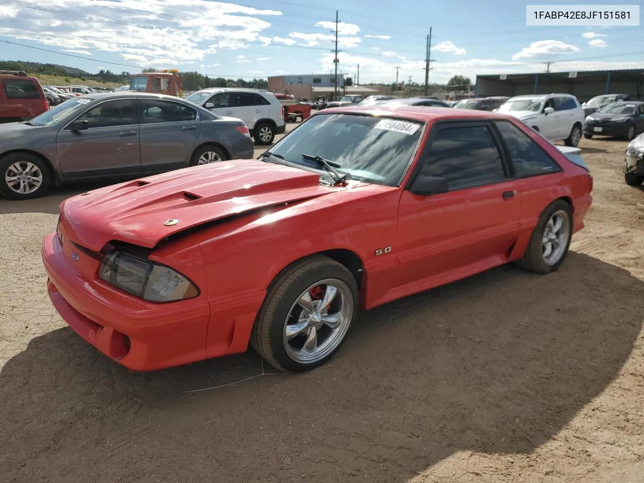 1988 Ford Mustang Gt VIN: 1FABP42E8JF151581 Lot: 71584064