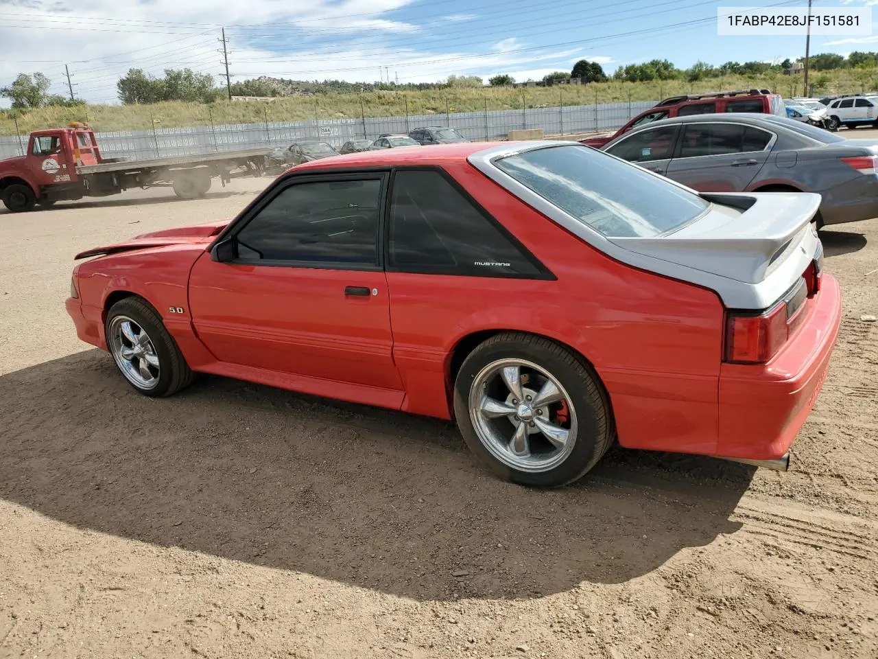 1988 Ford Mustang Gt VIN: 1FABP42E8JF151581 Lot: 71584064