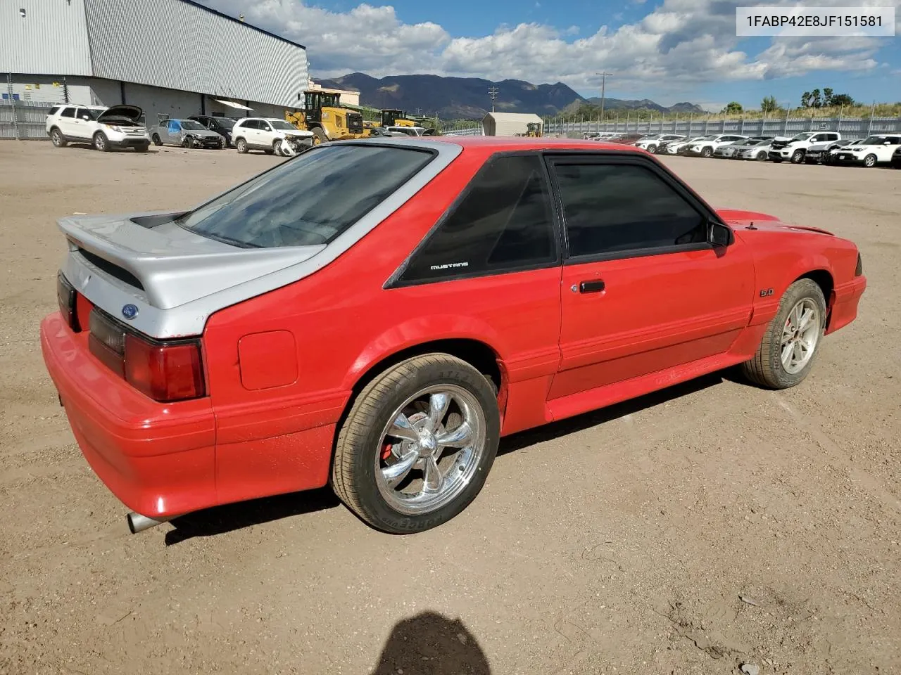 1988 Ford Mustang Gt VIN: 1FABP42E8JF151581 Lot: 71584064