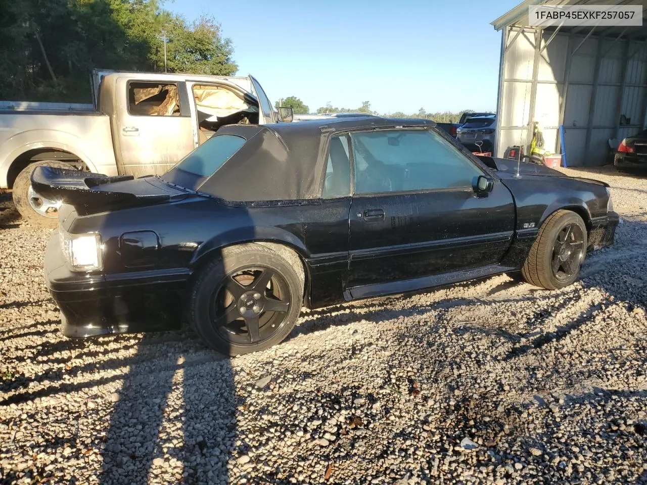 1989 Ford Mustang Gt VIN: 1FABP45EXKF257057 Lot: 74624284