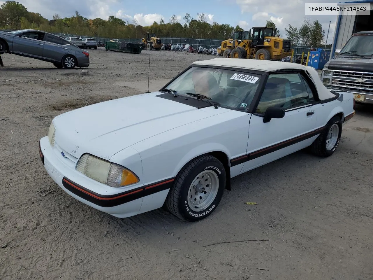 1989 Ford Mustang Lx VIN: 1FABP44A5KF214843 Lot: 74890984