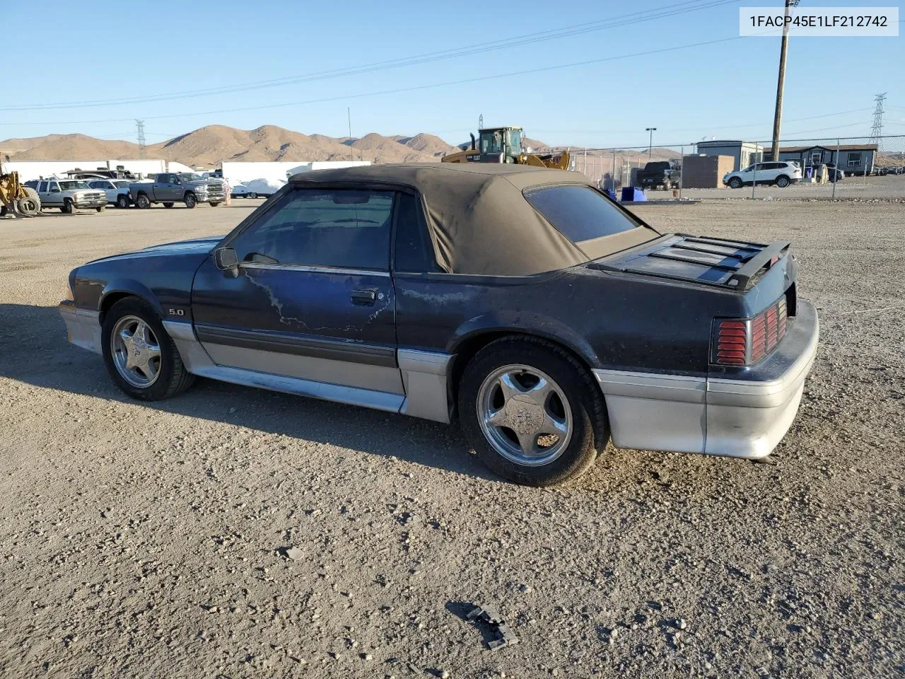 1990 Ford Mustang Gt VIN: 1FACP45E1LF212742 Lot: 69967584