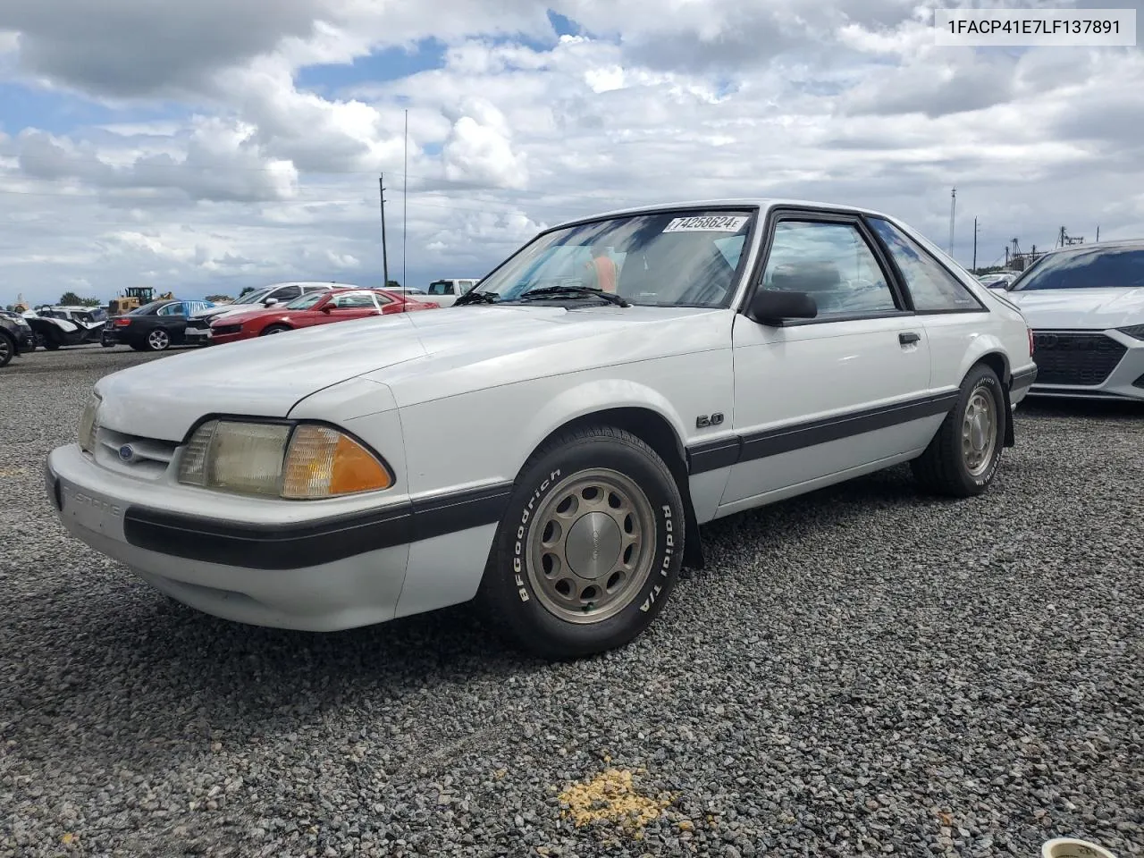 1990 Ford Mustang Lx VIN: 1FACP41E7LF137891 Lot: 74258624