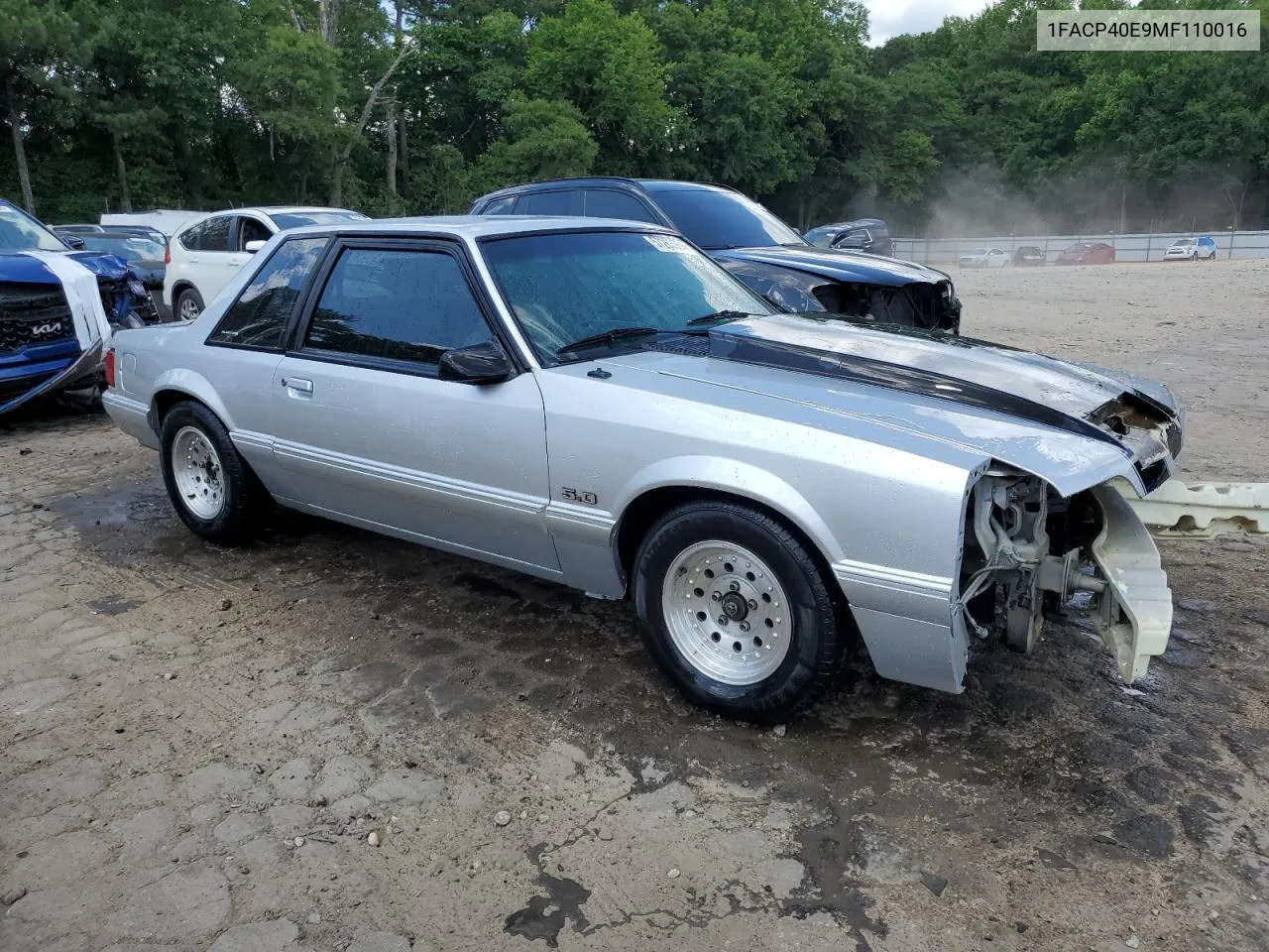 1991 Ford Mustang Lx VIN: 1FACP40E9MF110016 Lot: 57263954