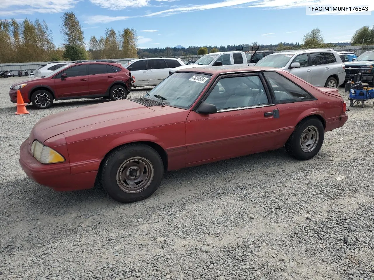 1992 Ford Mustang Lx VIN: 1FACP41M0NF176543 Lot: 74250684