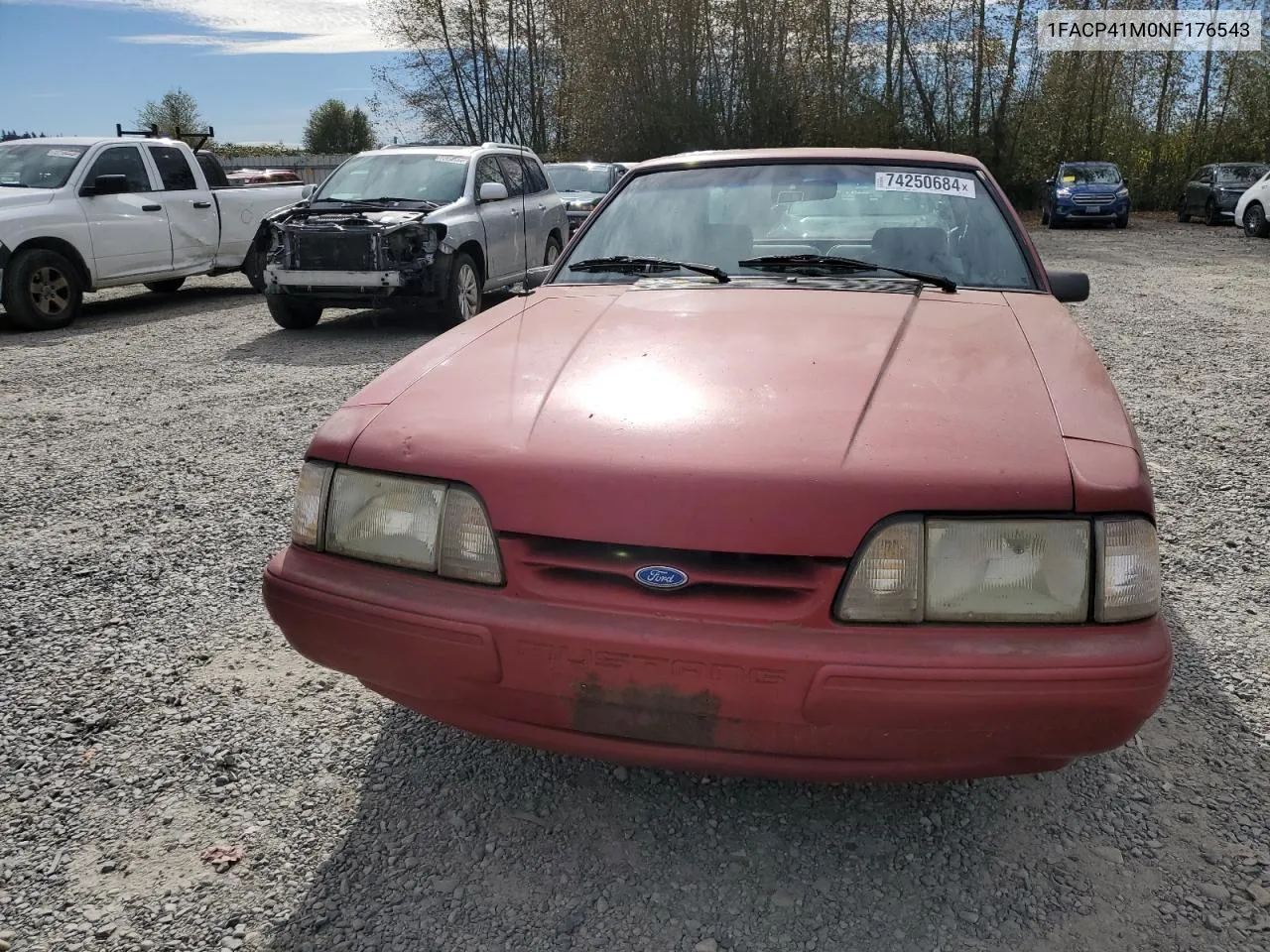 1992 Ford Mustang Lx VIN: 1FACP41M0NF176543 Lot: 74250684